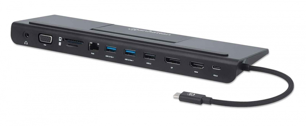 Manhattan Docking Station 153478, 2x USB 3.2, 1x USB 2.0, 1x HDMI,1x RJ-45, Negro