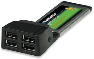 Manhattan ExpressCard 158299, Alámbrico, 480 Mbit/s, 4x USB 2.0
