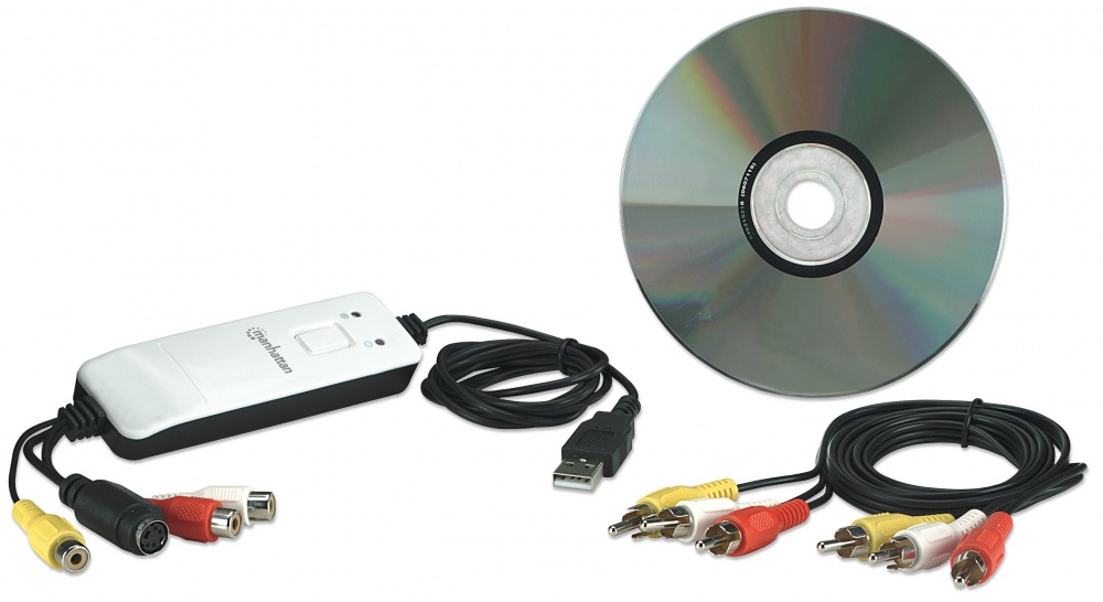 Manhattan Capturadora de Vídeo USB 2.0, 720 x 576 Pixeles, RCA