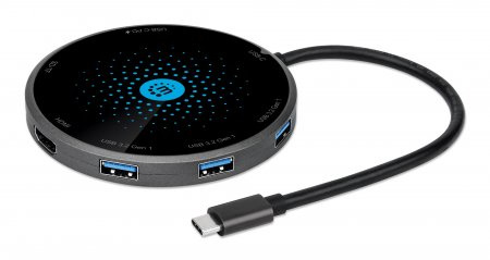 Manhattan Docking Station USB C, 1x USB 3.0, 1x HDMI, Negro