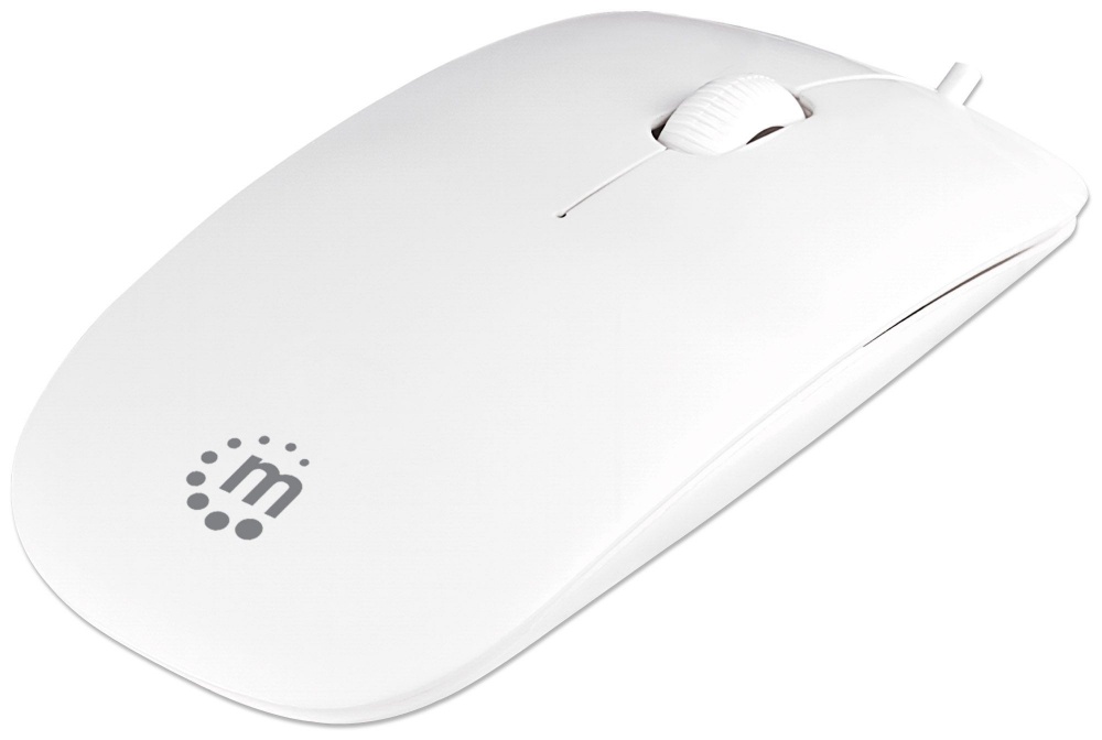 Mouse Manhattan Óptico Silhouette, Alámbrico, USB, 1000DPI, Blanco