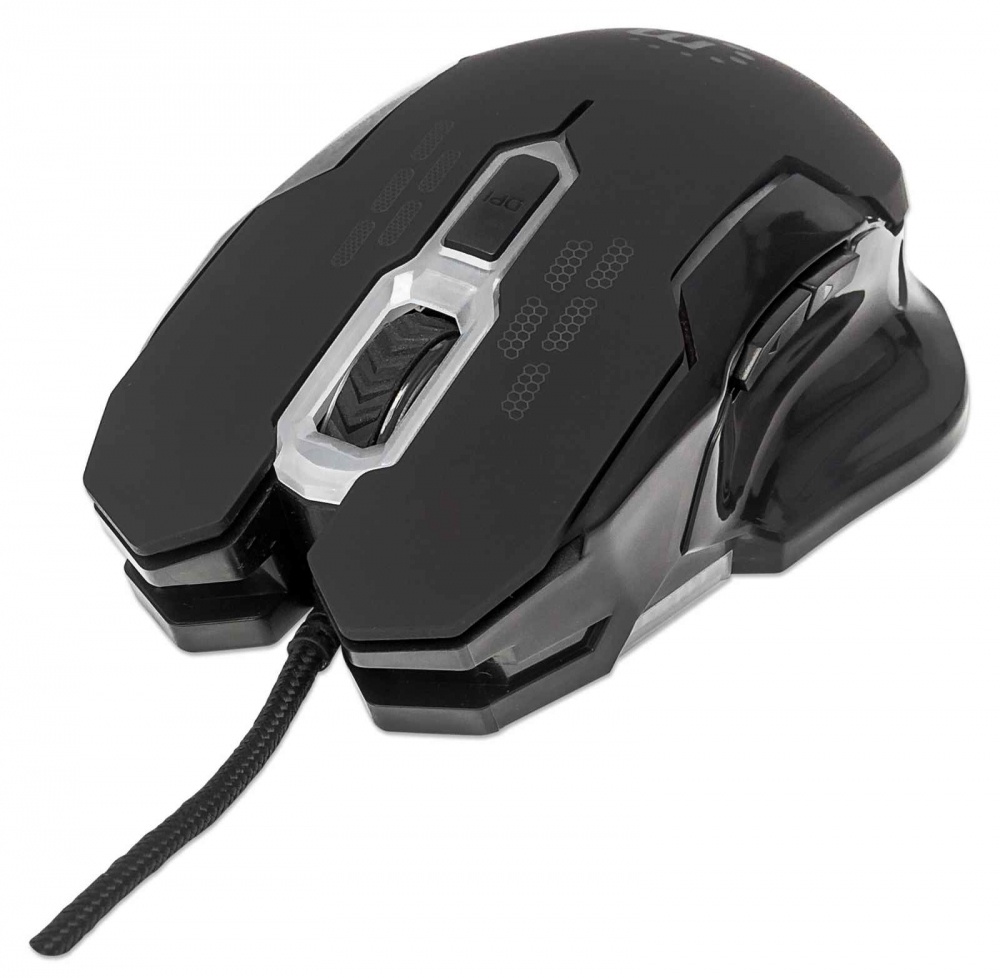 Mouse Gamer Manhattan Óptico 179164, Alámbrico, USB, 2400DPI, Negro