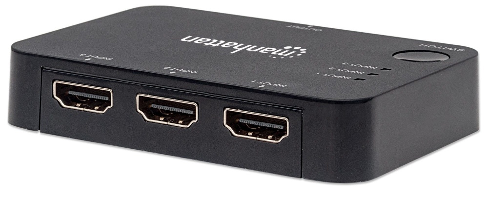 Manhattan Interruptor de Video HDMI 4K Ultra HD, 3 Puertos, Negro