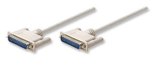 Manhattan Cable Adaptador DB25 Macho - DB25 Macho, 1.8 Metros, Blanco