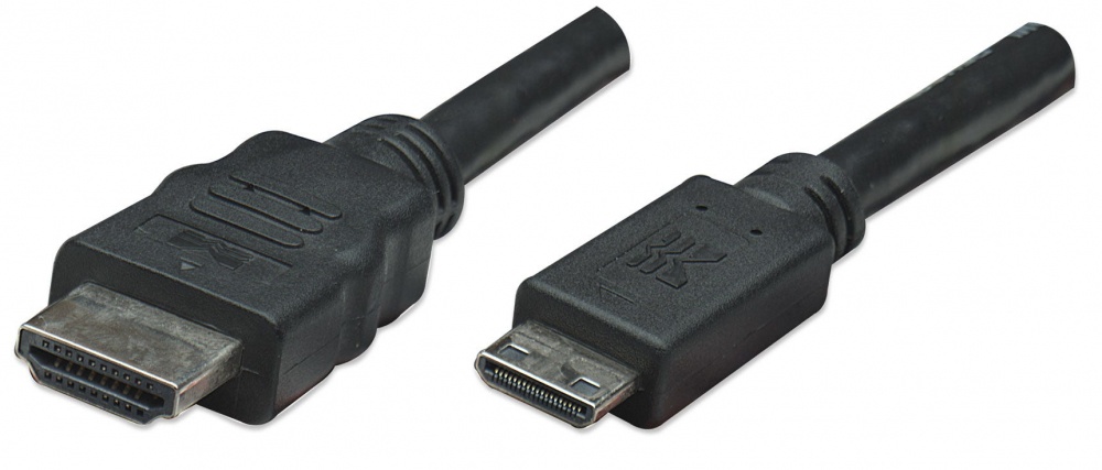 Manhattan Cable HDMI de Alta Velocidad, mini HDMI Macho - HDMI Macho, 4K, 1.8 Metros, Negro