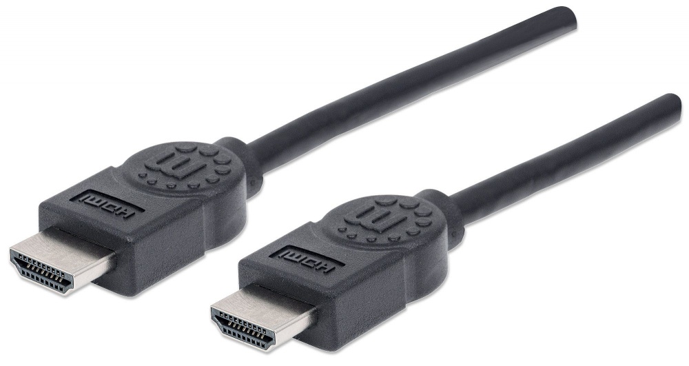 Manhattan Cable HDMI de Alta Velocidad, HDMI Macho - HDMI Macho, 4K, 30Hz, 3D, 1.8 Metros, Negro