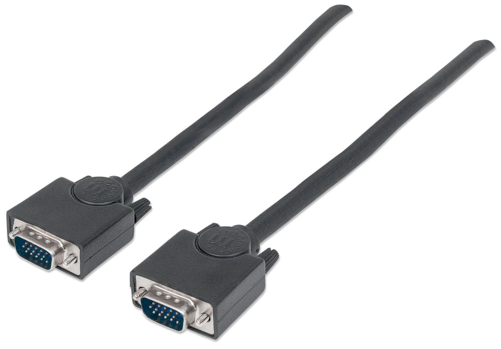 Manhattan Cable para Monitor SVGA 8mm, VGA (D-Sub) Macho - VGA (D-Sub) Macho, 4.5 Metros, Negro