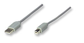 Manhattan Cable USB A Macho - USB B Macho, 1.8 Metros, Gris