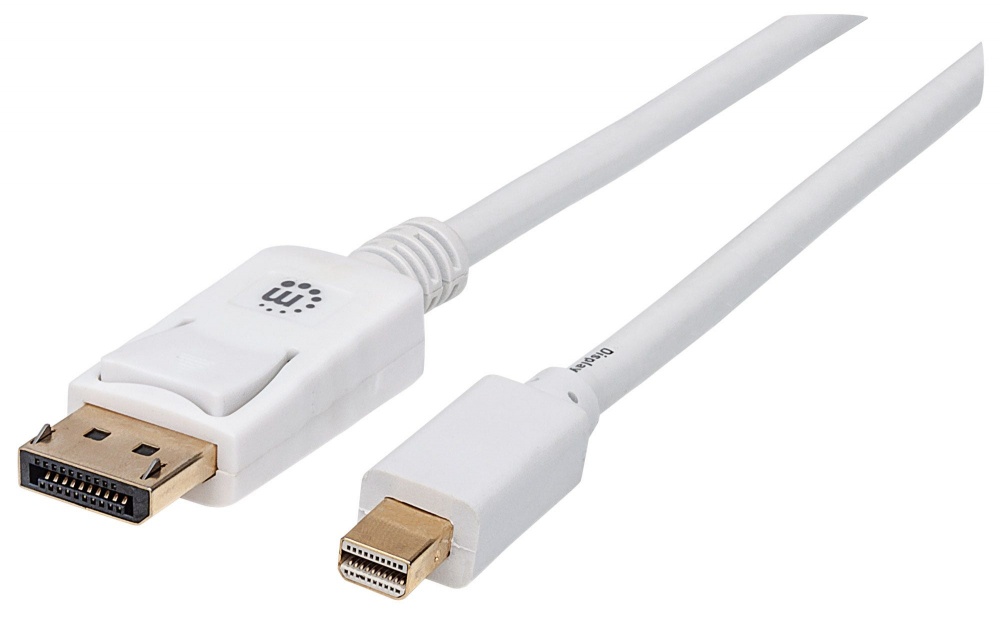 Manhattan Cable Mini DisplayPort 1.2 Macho - DisplayPort 1.2 Macho, 4K, 60Hz, 2 Metros, Blanco