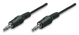 Manhattan Cable Audio Estéreo, 3.5mm - 3.5mm, 1.8 Metros, Negro