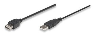 Manhattan Cable USB 2.0 Macho - USB-A Hembra, 1.8 Metros