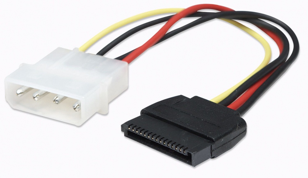 Manhattan Cable 4-pin Molex Macho - 15-pin SATA Macho, 16cm