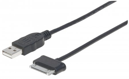 Manhattan Cable USB A Macho - Samsung 30pin Macho, 1 Metro, Negro