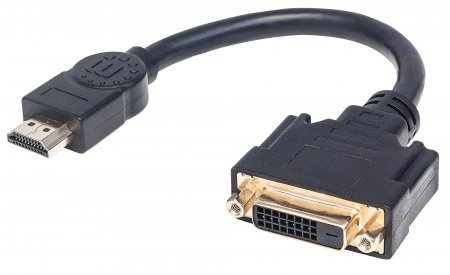 Manhattan Cable HDMI Macho - DVI-D Hembra, 20cm, Negro