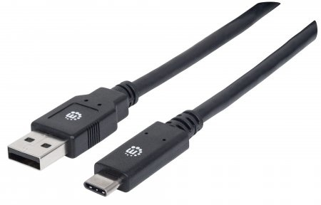 Manhattan Cable USB A Macho - USB C Macho, 5 Metros, Negro