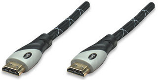 Manhattan Cable HDMI - HDMI, 1.8 Metros, Negro/Plata