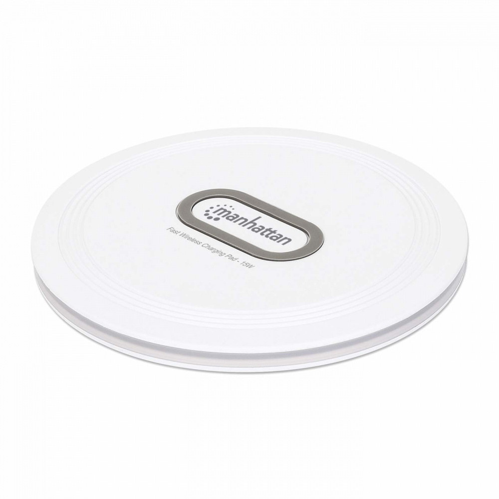 Manhattan Cargador Inalámbrico 406024, 15W, 1x USB-C, Blanco