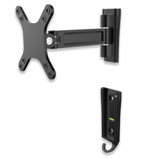Manhattan Soporte de Pared 460965 para Pantalla 13" - 27", hasta 15Kg, Negro