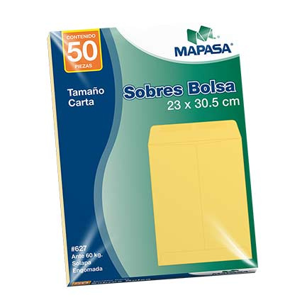 Mapasa Sobre IA0195, Tamaño Oficio, Crema, 50 Piezas