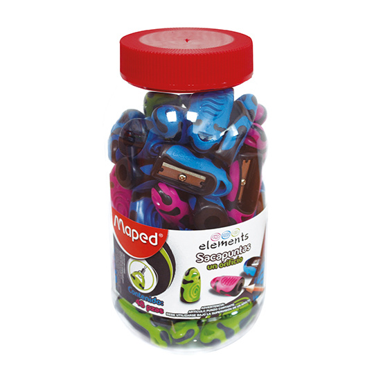 Maped Sacapuntas Elements, Bote con 48 Piezas, Colores Surtidos