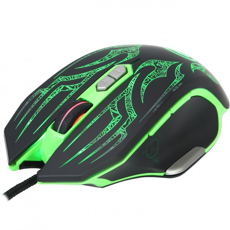 Mouse Gamer Marvo G920, Alámbrico, USB, 4000DPI, Negro/Verde