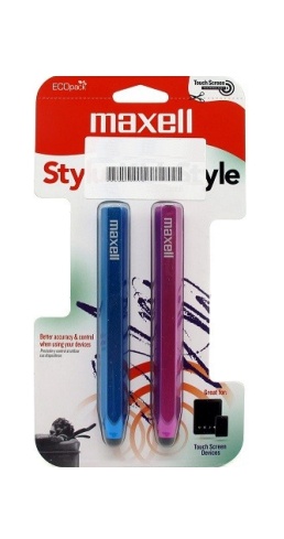 Maxell Lápiz Digital 347126 para Tablet, 2 Piezas, Azul/Rosa