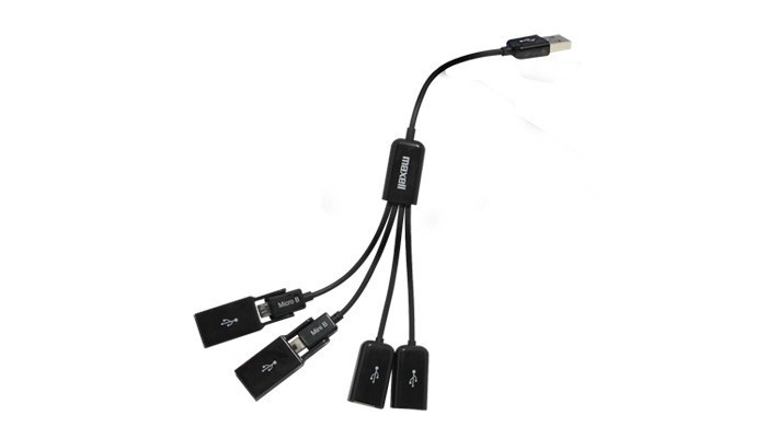 Maxell Hub USB 2.0, 4 Puertos, 480Mbit/s, Negro