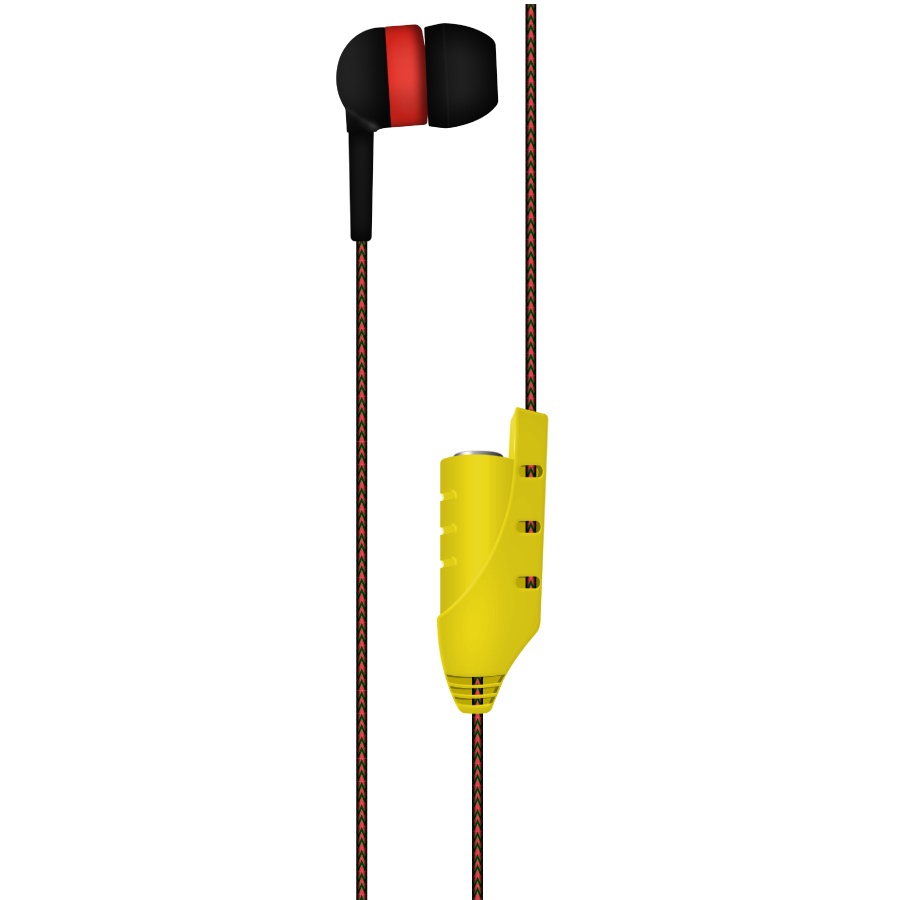 Maxell Audífonos Intrauriculares con Micrófono EB-SHARE, Alámbrico, 3.5mm, Negro/Rojo