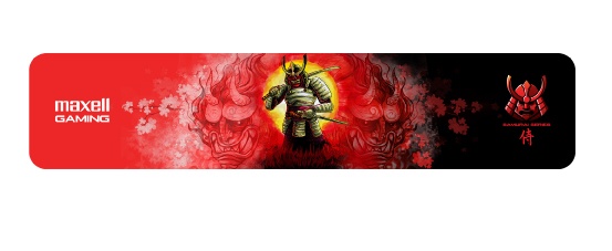 Mousepad Maxell Samurai, 42 x 9cm, Grosor 7mm, Rojo/Negro