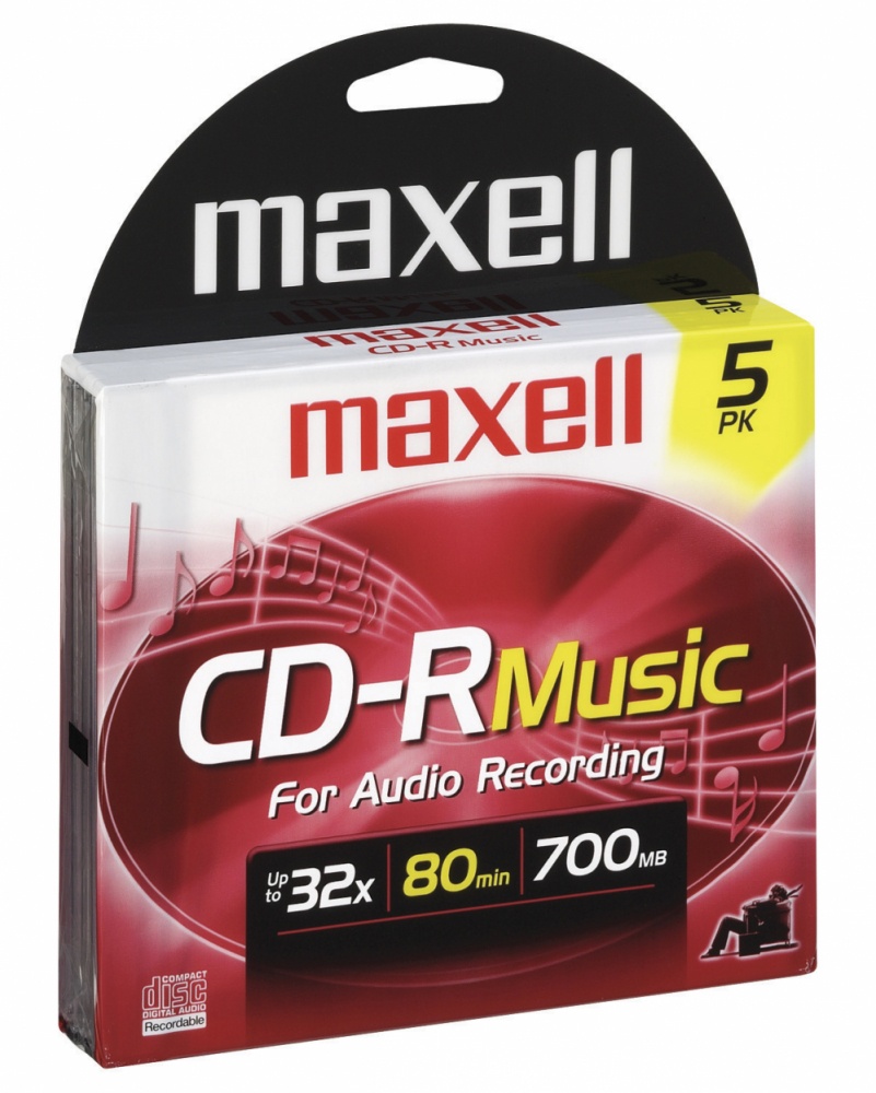 Maxell Disco Vírgen para CD, CD-R, 32x, 700 MB, 5 Piezas