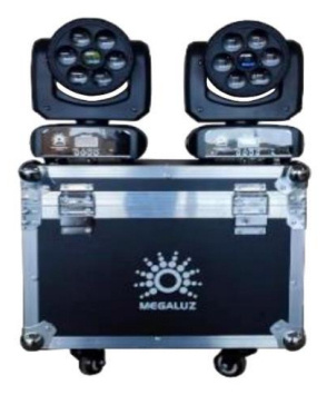 Megaluz Luces Giratorias Python Spot, Láser RGB, Negro