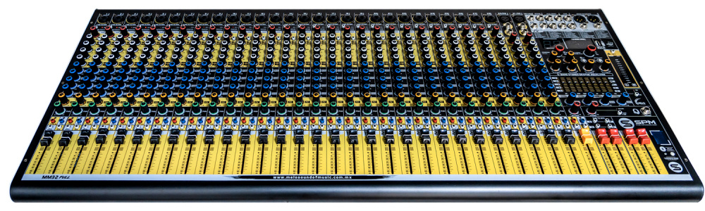 Melo Mezcladora Análoga MM32, 32 Canales, XLR, USB, Bluetooth,  240V