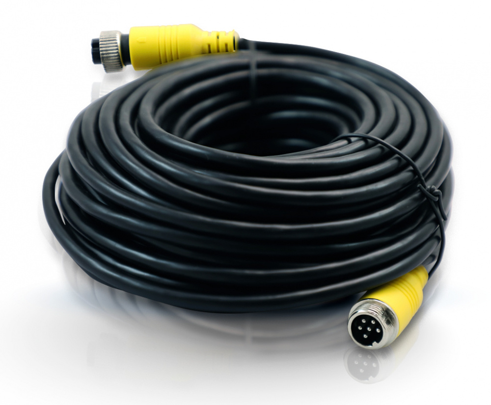 Meriva Technology Cable para DVR Móvil, DIN 6 Pin Macho - DIN 6 Pin Hembra, 15 Metros, Negro