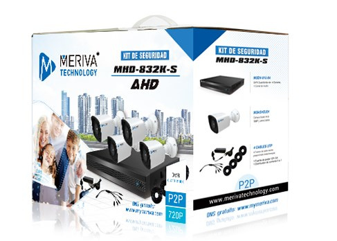 Meriva Technology Kit de Vigilancia de 4 Cámaras CCTV Bullet y 4 Canales, Grabadora