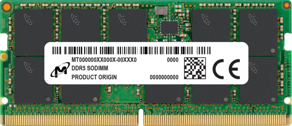 Memoria RAM para Laptop Micron MTC4C10163S1SC56BD1 DDR5, 5600MHz, 8GB, Non-ECC, CL46, 262-pin SO-DIMM