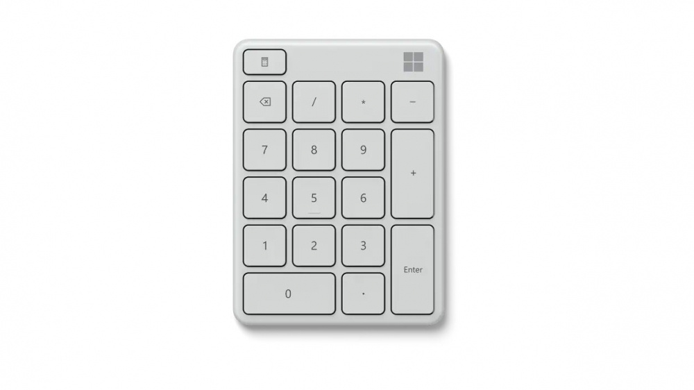 Microsoft Teclado Numérico Glacier 230-00030, Bluetooth, Blanco