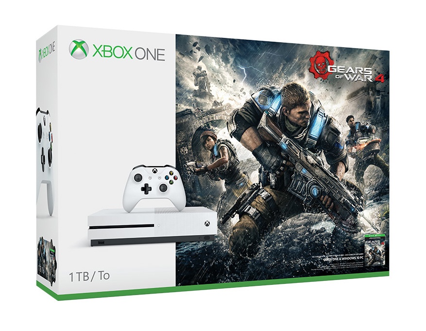 Xbox One S incluye Gears of War 4 Bundle, 1TB, WiFi, 2x HDMI, 3x USB 3.0, Blanco