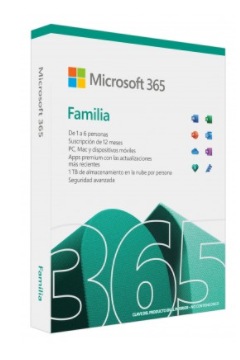Microsoft 365 Familia, 5 Dispositivos, 6 Usuarios, 1 Año, Español, Windows/Mac/Android/iOS