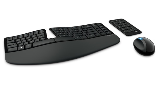 Kit de Teclado y Mouse Microsoft Sculpt Ergonomic Desktop, Inalámbrico, Negro (Español)