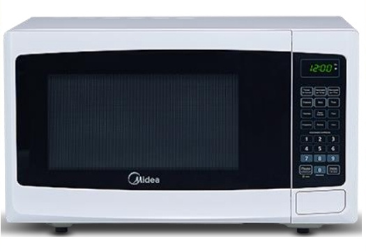 Midea Horno de Microondas MMDP07S2BW, 0.7 Pies Cúbicos, 700W, 21L, Blanco