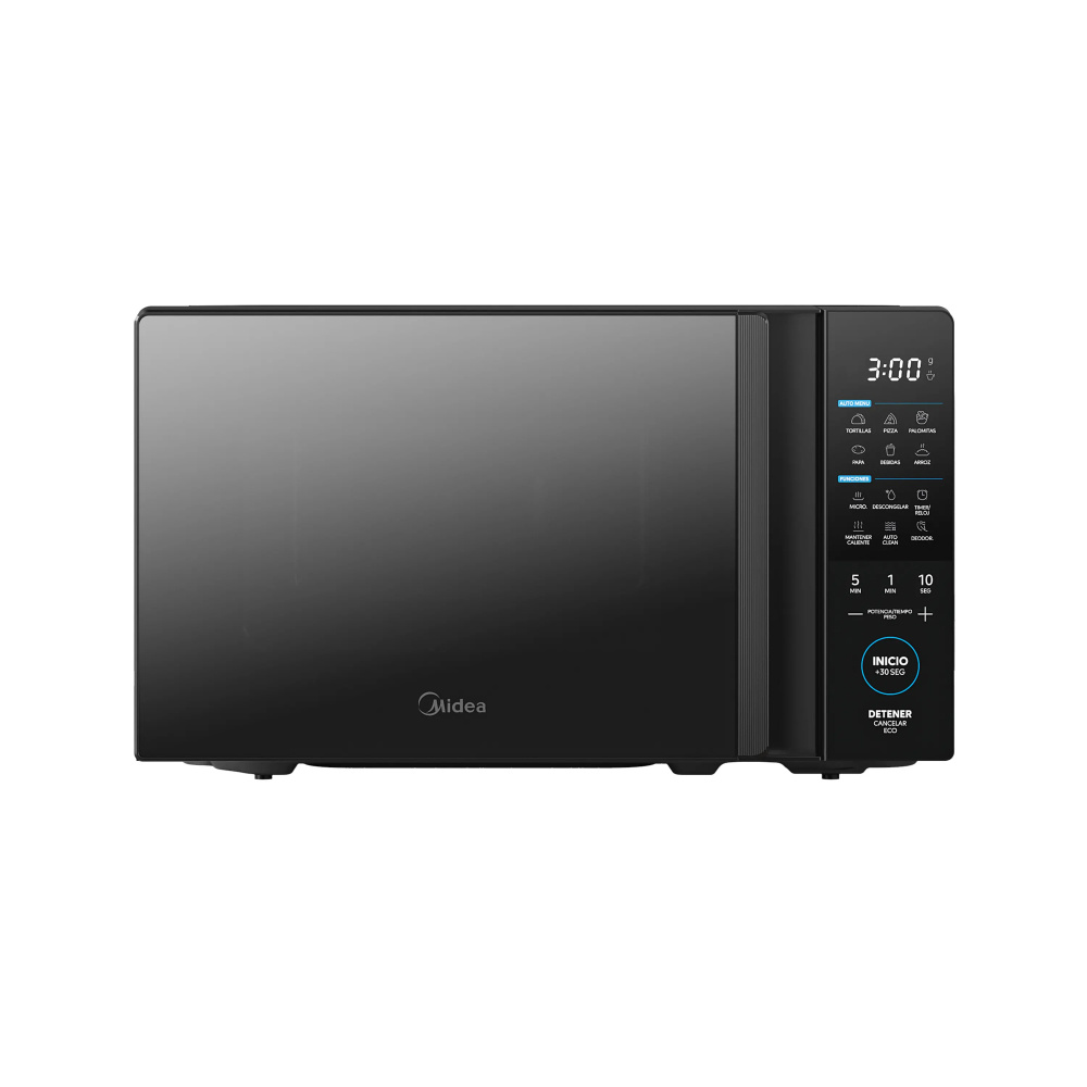 Midea Horno de Microondas MMDT07S2MB, 0.7 Pies Cúbicos, 1050W, 20 Litros, Negro