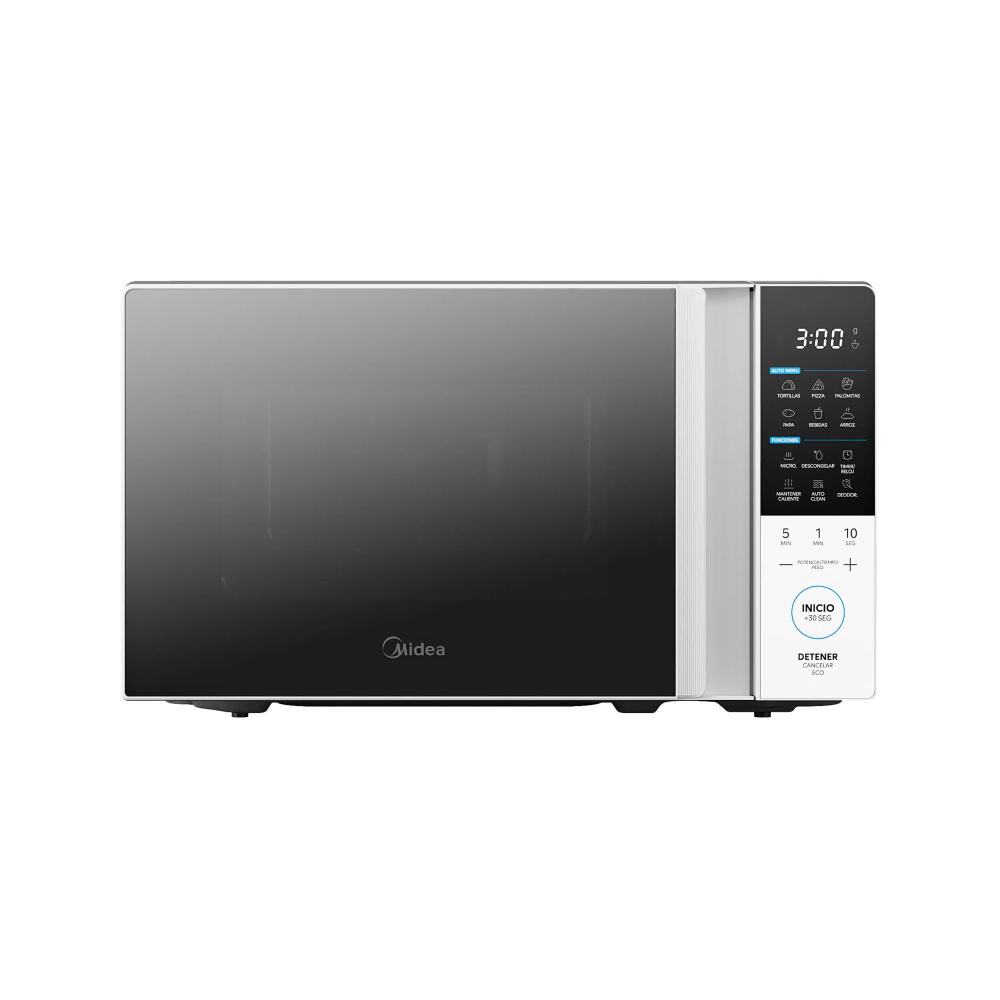 Midea Horno de Microondas MMDT07S2WB, 0.7 Pies Cúbicos, 1050W, 20 Litros, Blanco