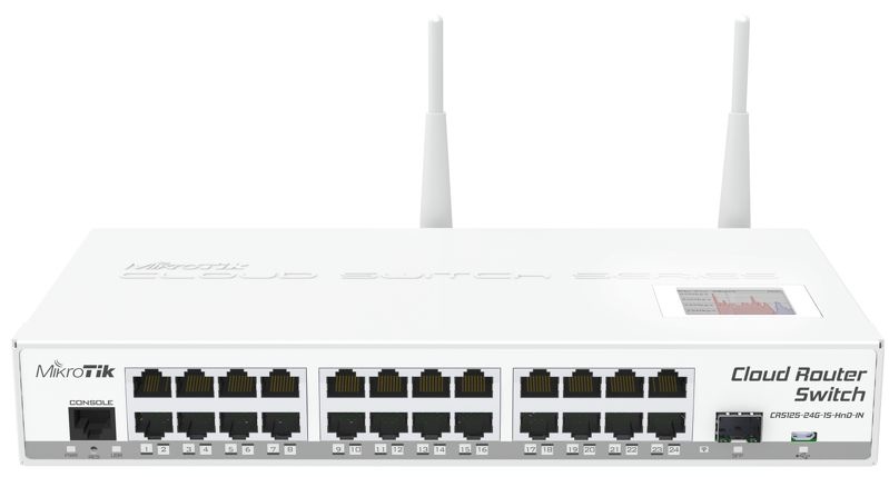 Switch MikroTik Gigabit Ethernet Cloud Router, 24 Puertos 10/100/1000Mbps + 1 Puerto SFP - Administrable