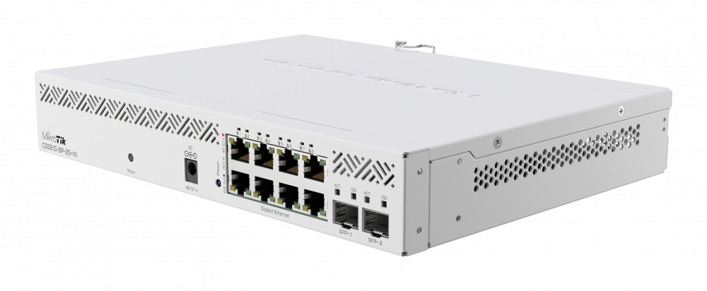 Switch MikroTik CSS610-8P-2S+IN, 8 Puertos Gigabit Ethernet 10/100/1000 8 x PoE Pasivo 140W, 2 Puertos SFP+, 56 Gbit/s, 16000 Entradas, Administrado