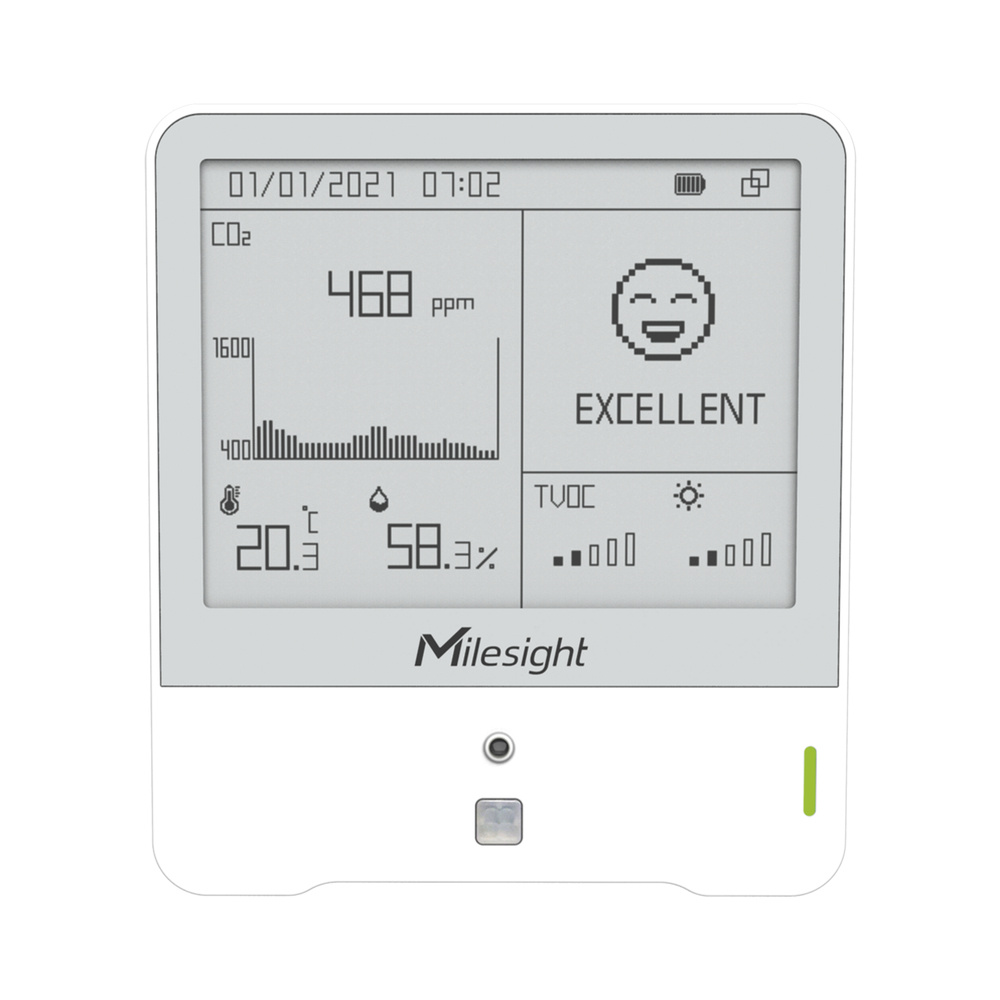 Milesight Sensor de Temperatura/Humedad/Calidad del Aire, Blanco