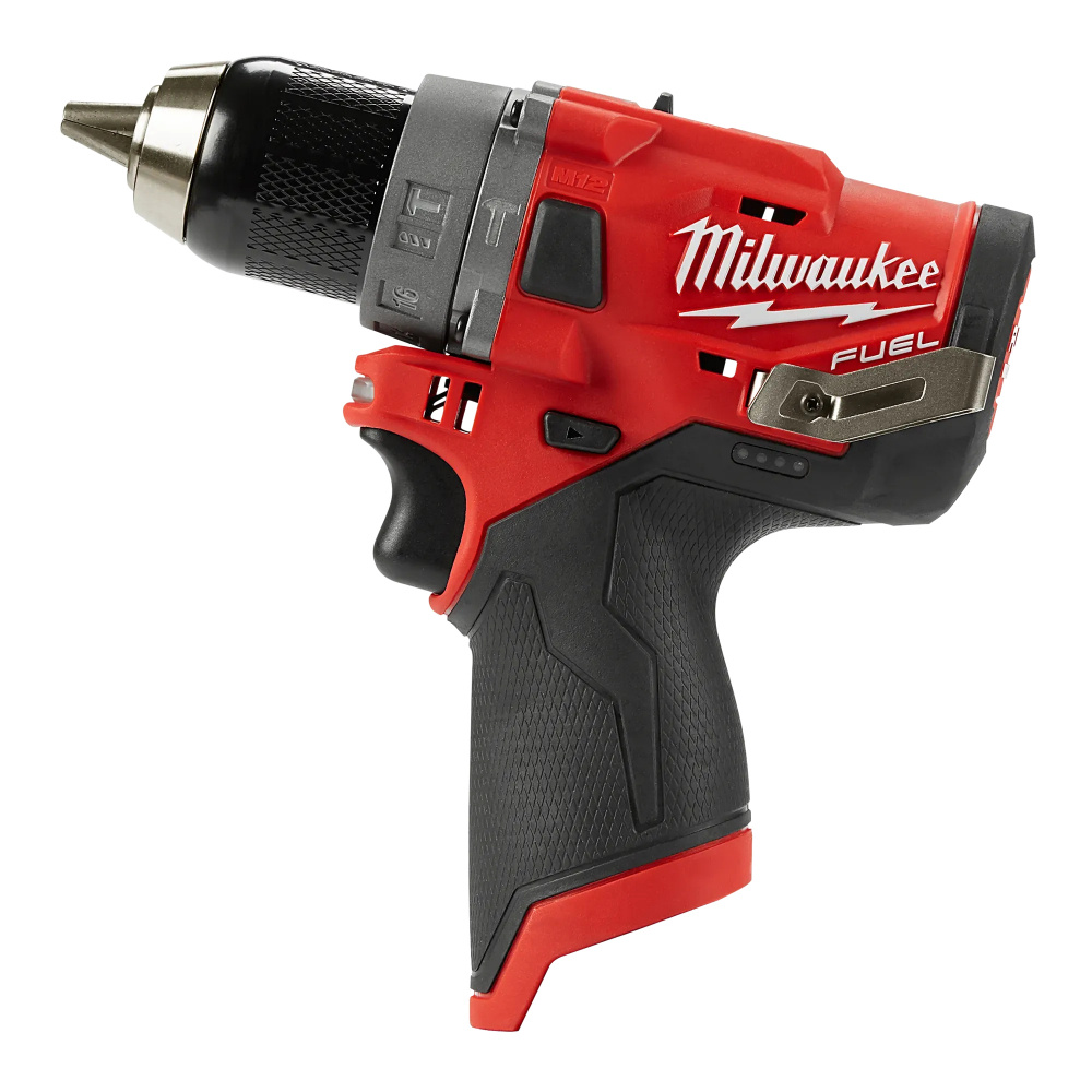 Milwaukee Taladro de Batería con Percusión M12 FUEL, Inalámbrico, 1/2", 12V, Rojo/Gris