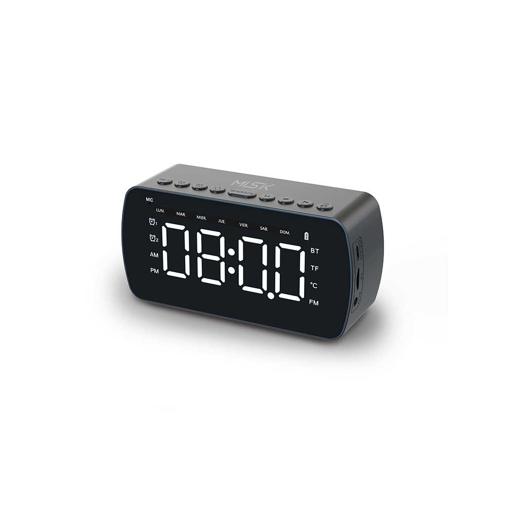 Misik Reloj Despertador MR414, Negro