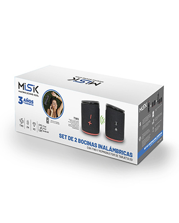 Misik Bocina Portátil  MS288, Bluetooth, Inalámbrico, USB, Negro