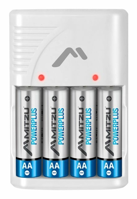 Mitzu Cargador para 4 Pilas MC-210, 9V/AA/AAA, No Incluye Pilas