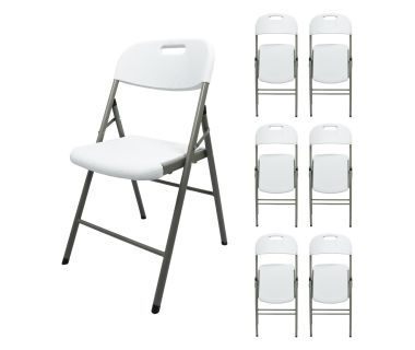 Modamob Silla Plegable ZL-D52-6, Respaldo duro, Blanco